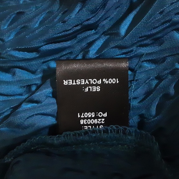 Current AIR anthropologie Elegant Teal Dress Women M Textured Babydoll Event Y2k - Picture 10 of 11